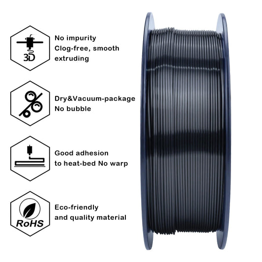 ZIRO Silk PLA Filament 1.75mm, Silver Black