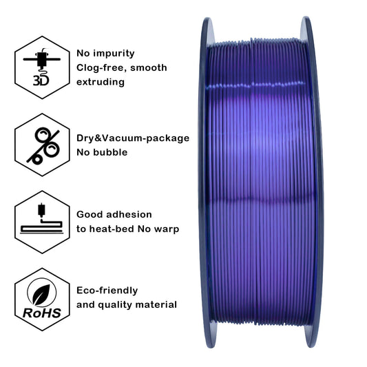 ZIRO Silk PLA Filament 1.75mm, Blue