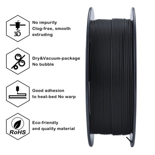 ZIRO Matte PLA Filament 1.75mm, Black
