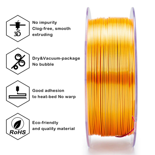 ZIRO Tri-color Silk PLA Filament 1.75mm, Metal Blossom