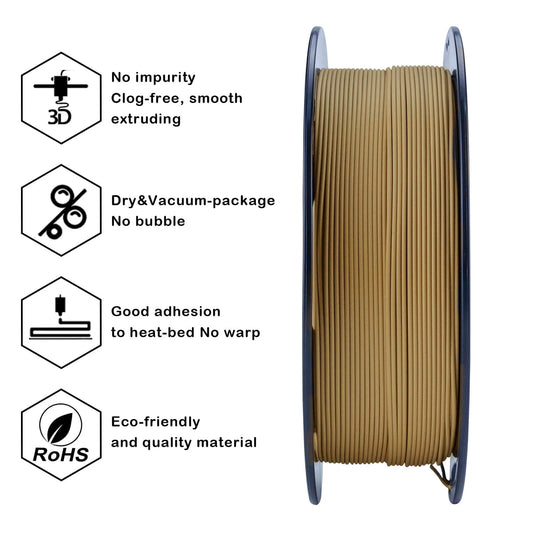 ZIRO Matte PLA Filament 1.75mm, Wood