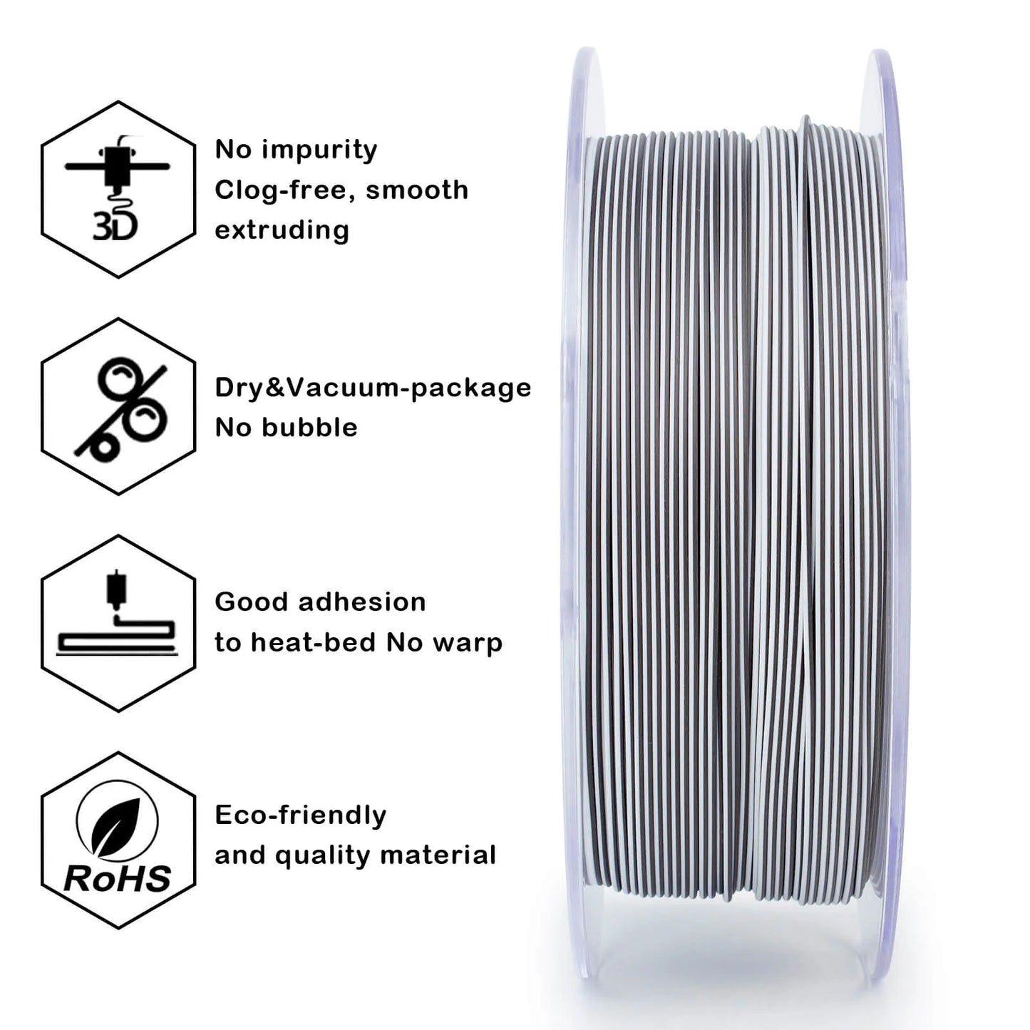 ZIRO Tri-color Matte PLA Filament 1.75mm, Shadow