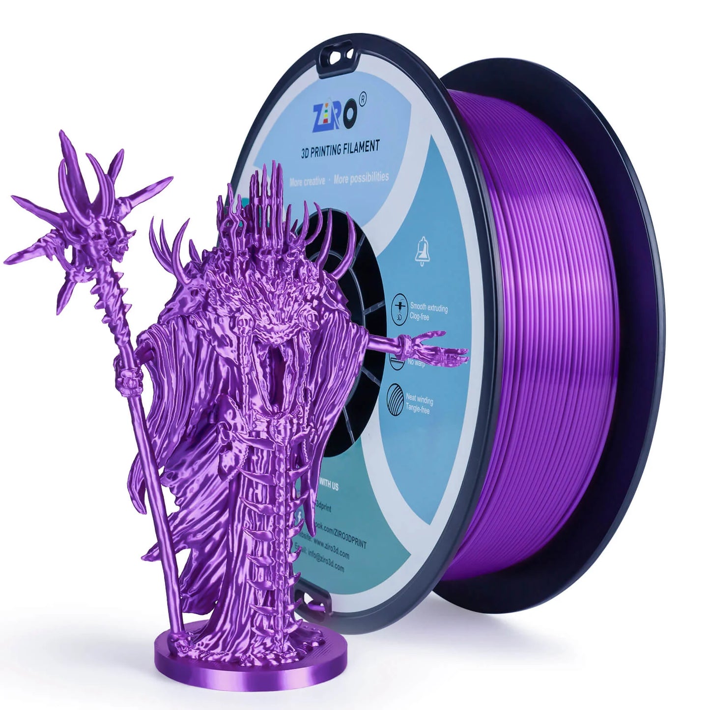 ZIRO Silk PLA Filament 1.75mm, Purple