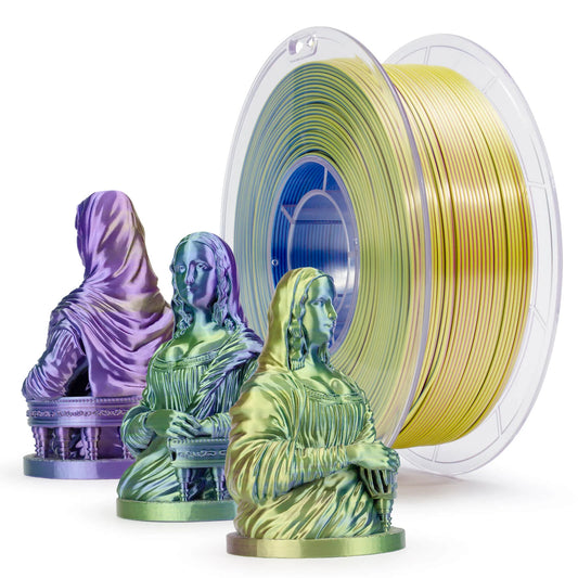 ZIRO Tri-color Silk PLA Filament 1.75mm, Green & Blue & Purple