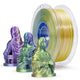 ZIRO Tri-color Silk PLA Filament 1.75mm, Green & Blue & Purple