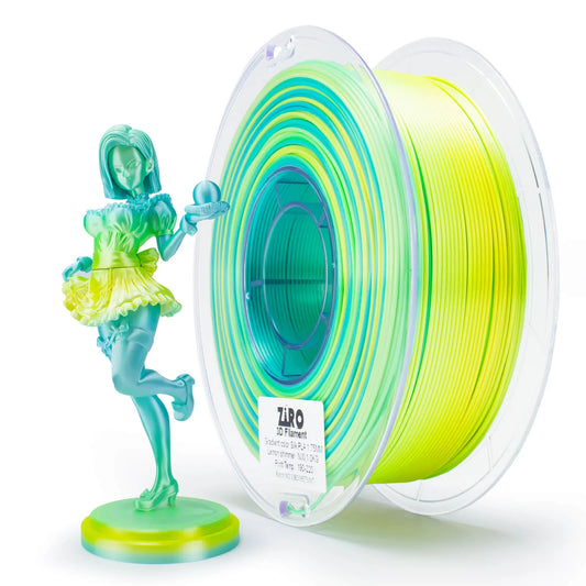 ZIRO Gradient Silk PLA Filament 1.75mm, Lemon Shimmer