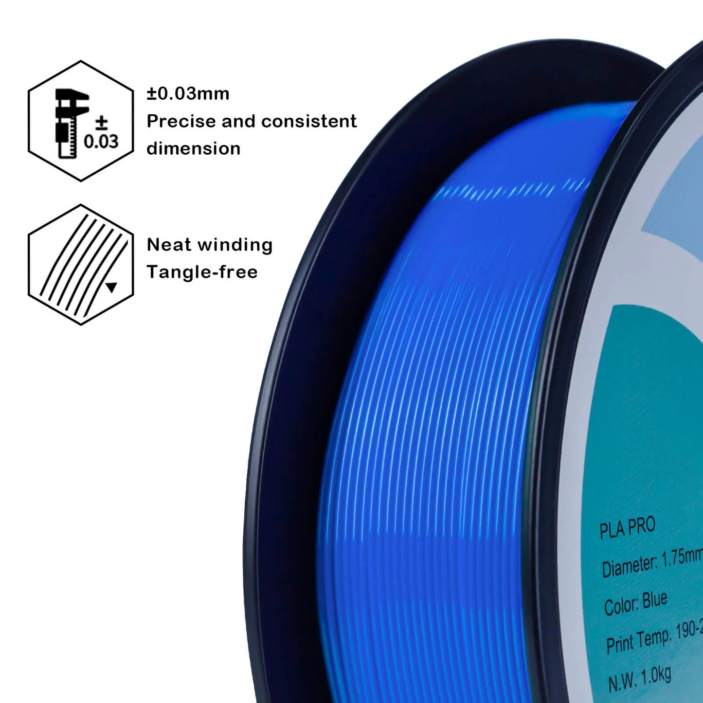 ZIRO PLA PRO Basic Color Series Filament 1.75mm, Blue