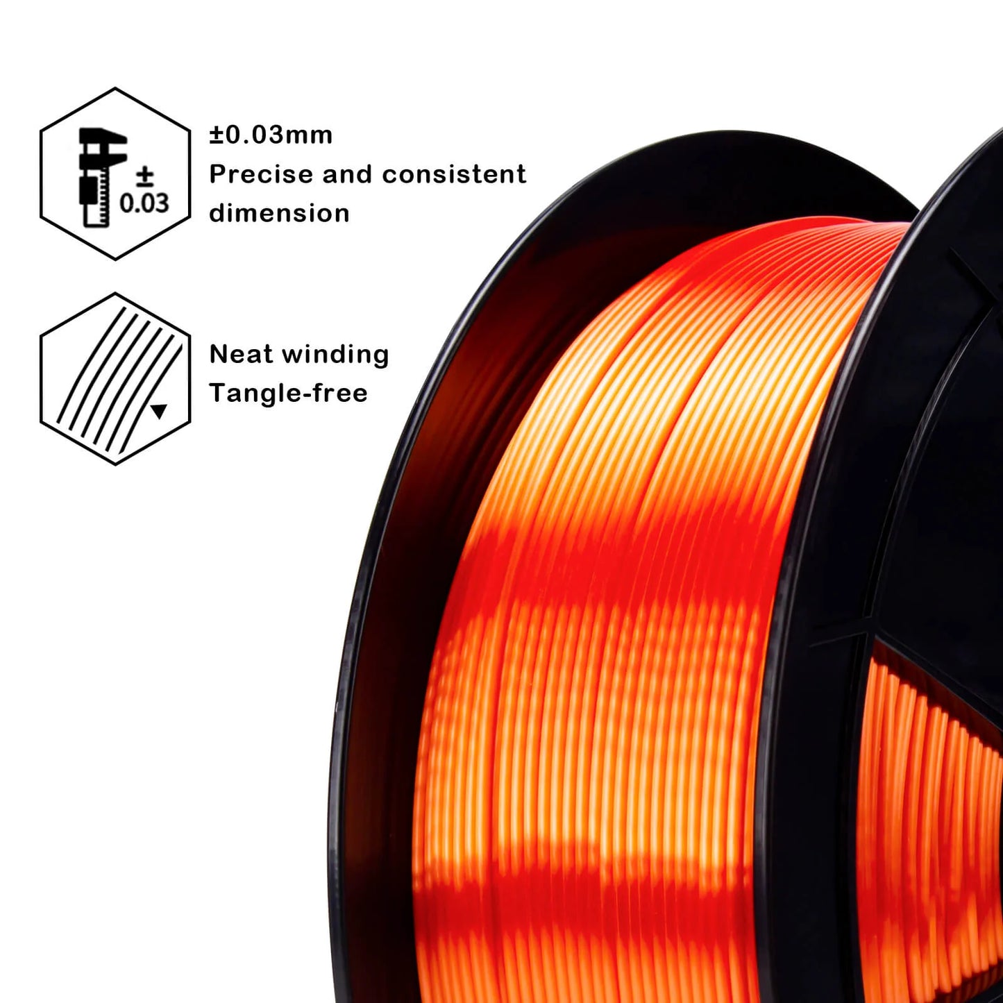 ZIRO Silk PLA Filament 1.75mm, Orange