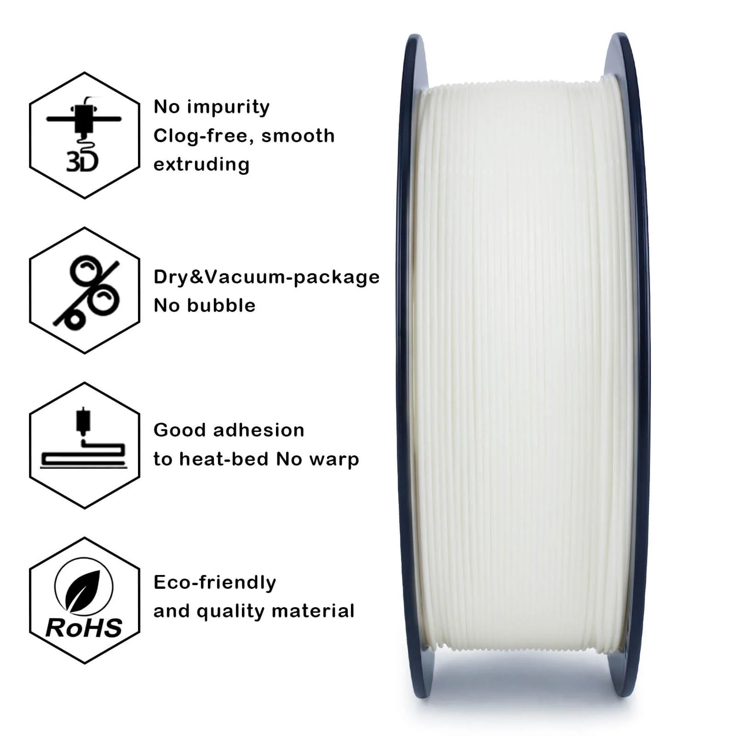 ZIRO PLA PRO Basic Color Series Filament 1.75mm, White