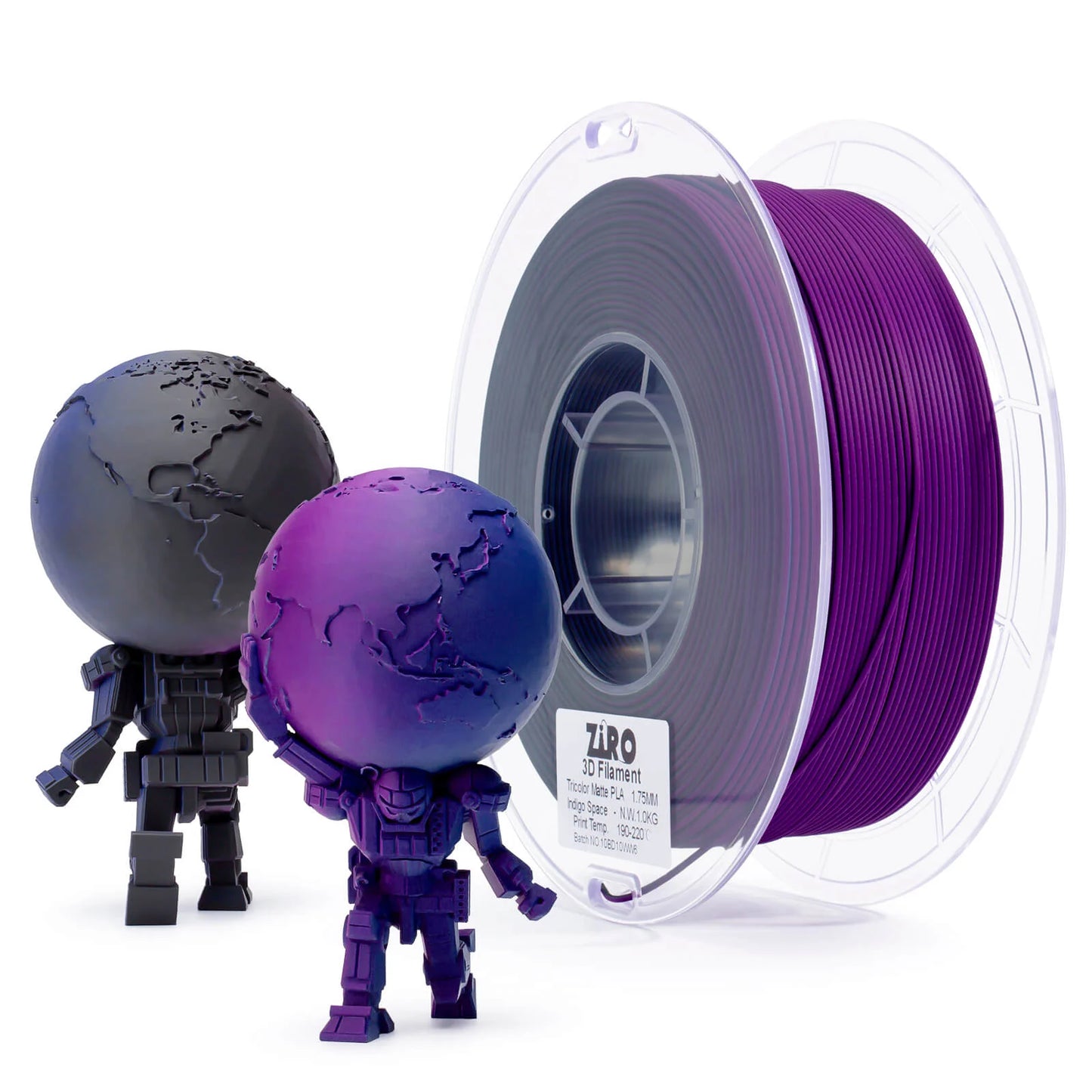 ZIRO Tri-color Matte PLA Filament 1.75mm, Indigo Space