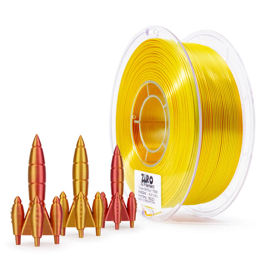 ZIRO Tri-color Silk PLA Filament 1.75mm, Red & Gold