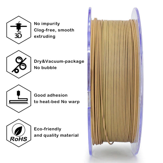 ZIRO Gradient Matte PLA Filament 1.75mm, Wood Grain