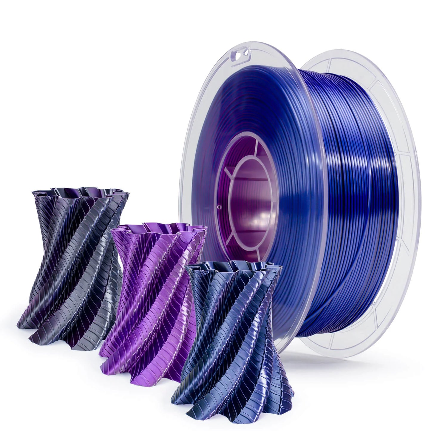 ZIRO Tri-color Silk PLA Filament 1.75mm, Indigo Satin