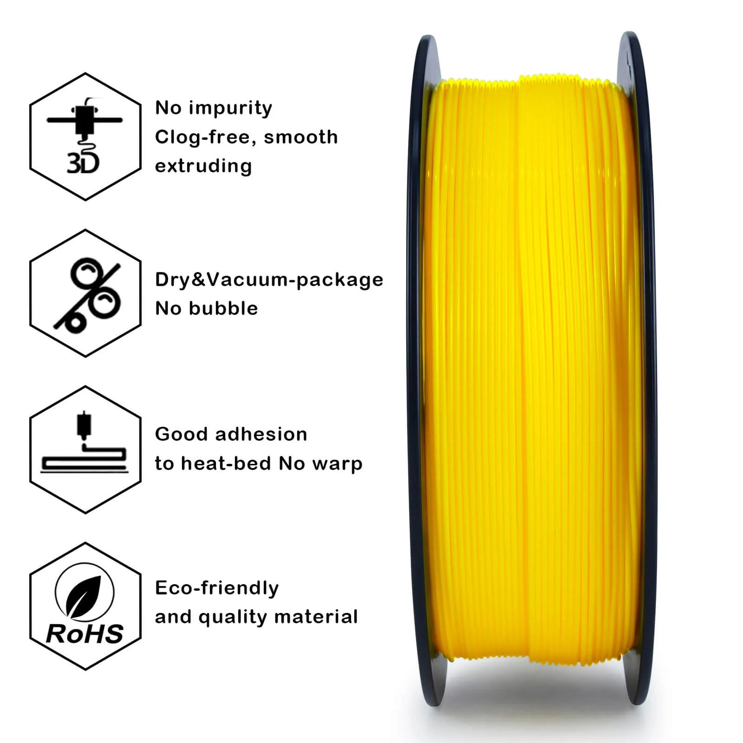 ZIRO PLA PRO Basic Color Series Filament 1.75mm, Yellow