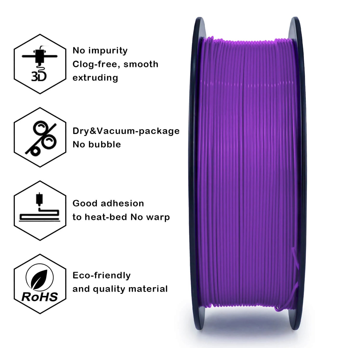 ZIRO PLA PRO Basic Color Series Filament 1.75mm, Purple