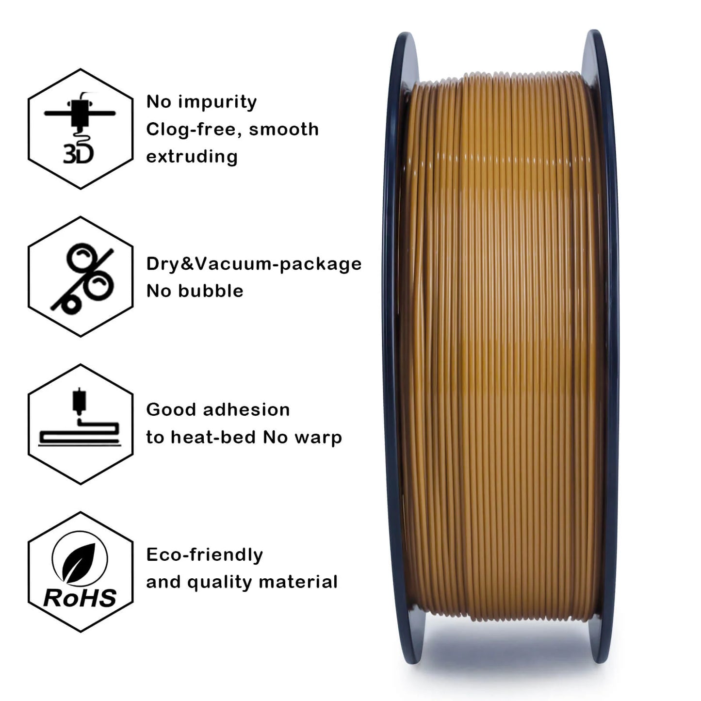 ZIRO PLA PRO Basic Color Series Filament 1.75mm, Brown