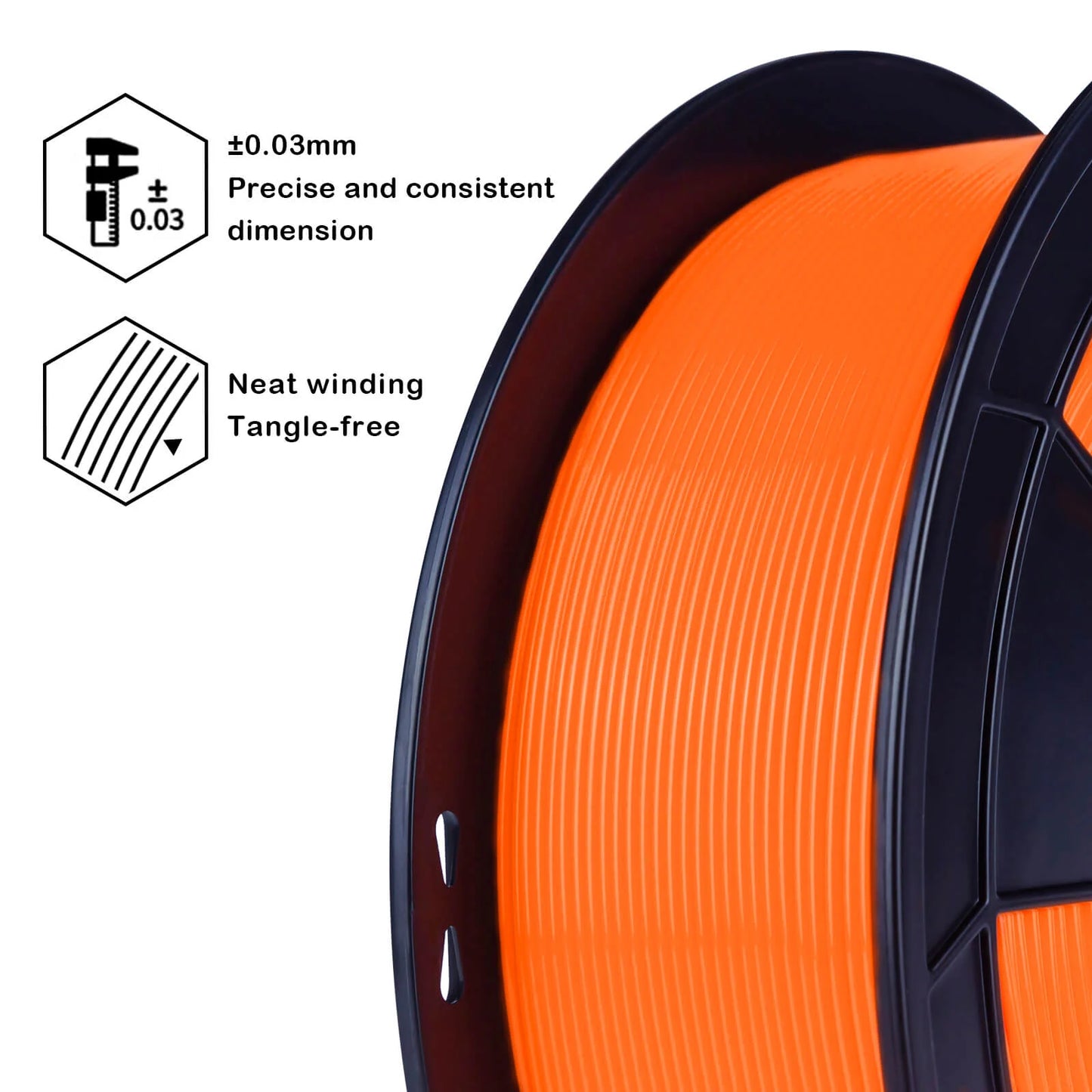 ZIRO Fluorescence PLA Filament 1.75mm, Fluo Orange