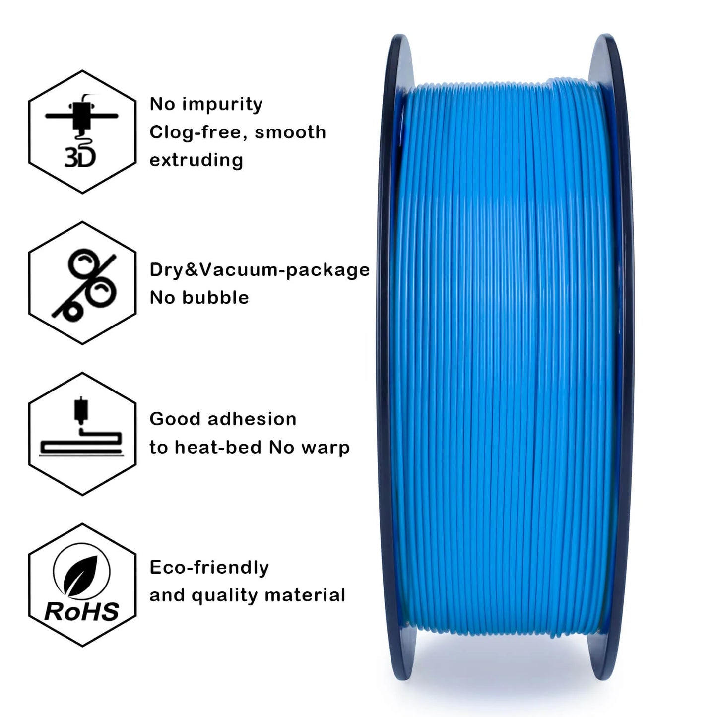 ZIRO Fluorescence PLA Filament 1.75mm, Fluo Blue