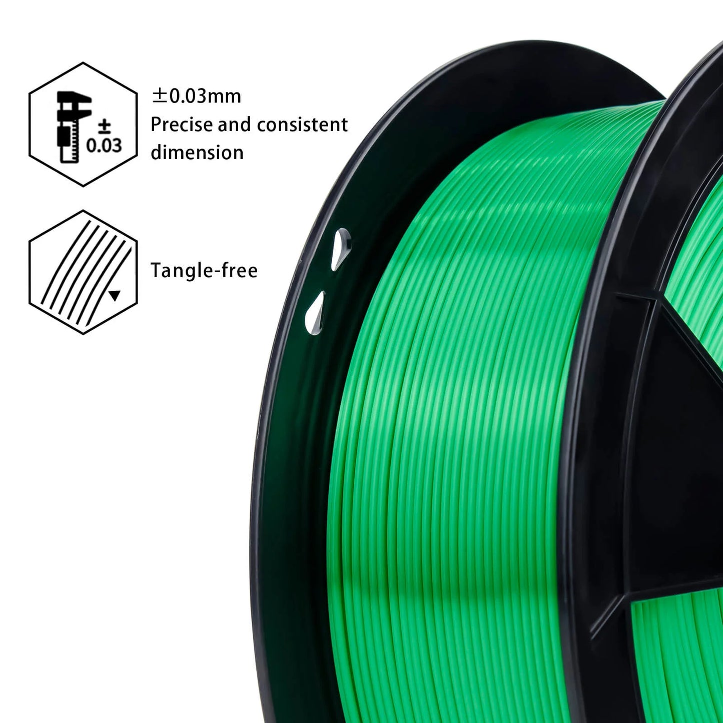 ZIRO Silk PLA Filament 1.75mm, Christmas Green