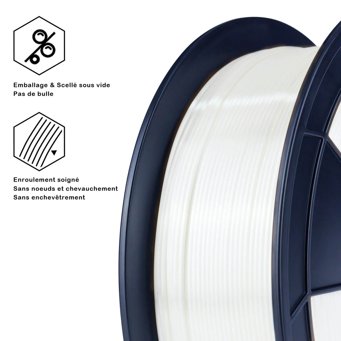 ZIRO Silk PLA Filament 1.75mm, White