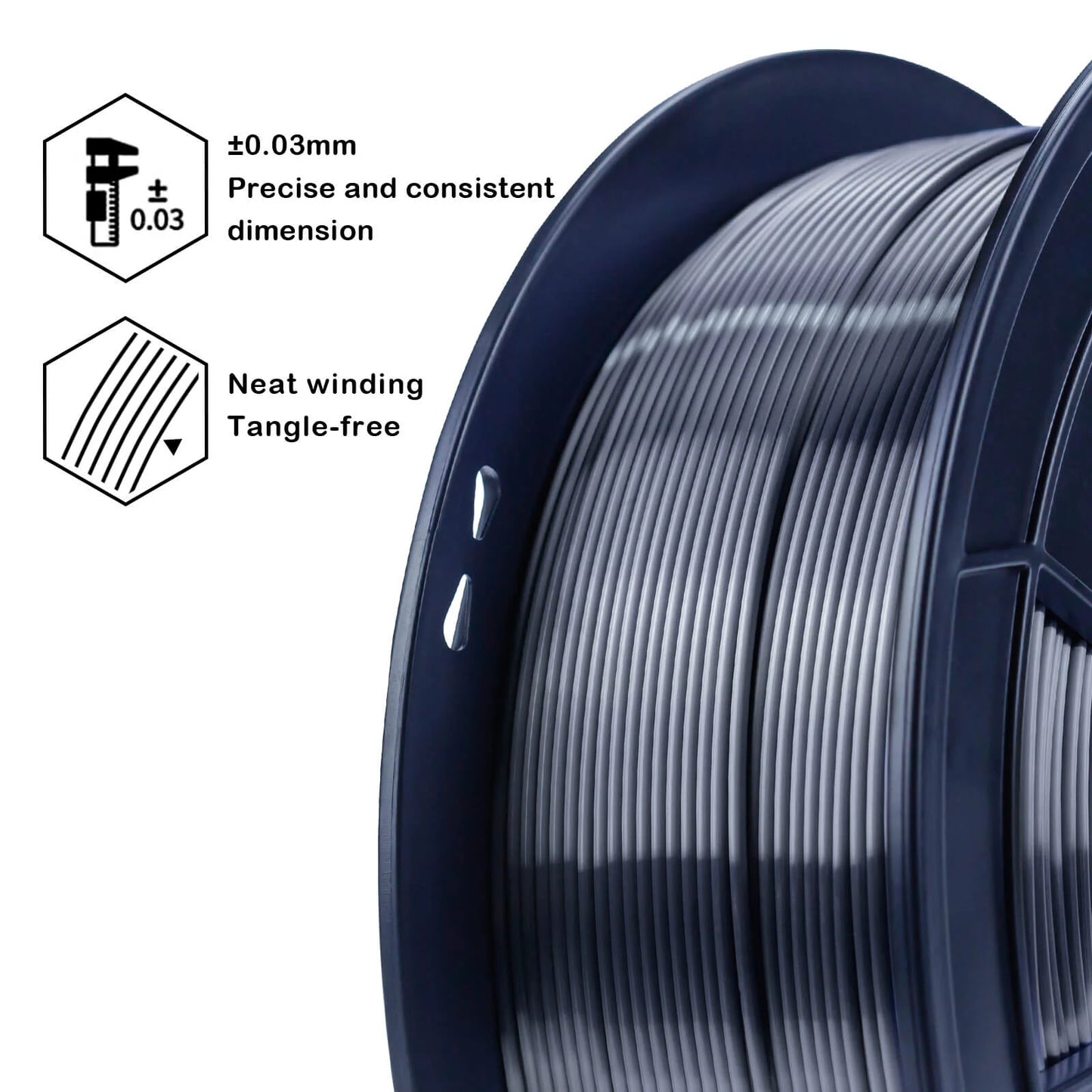ZIRO Silk PLA Filament 1.75mm, Silver Black