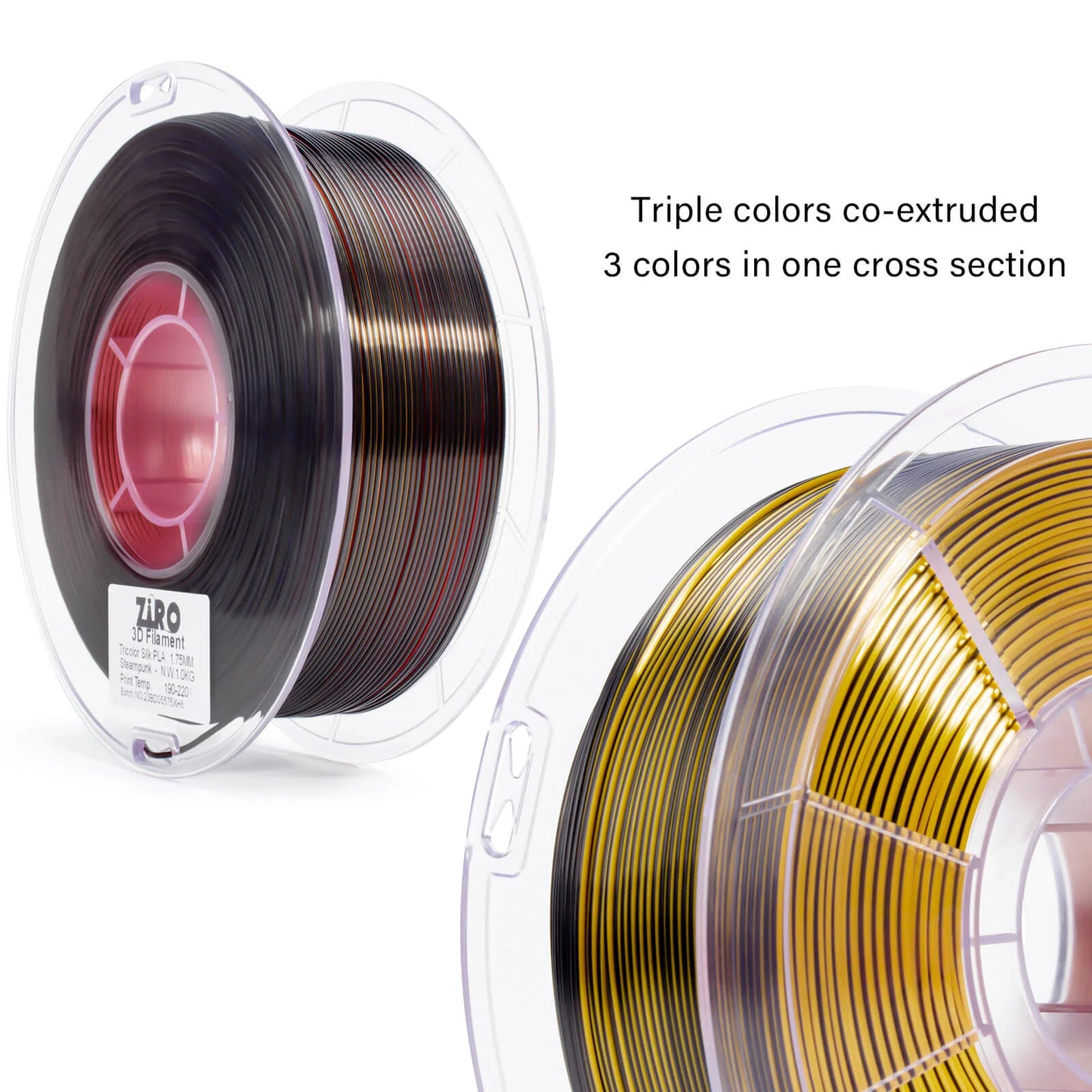 ZIRO Tri-color Silk PLA Filament 1.75mm, Steam Punk