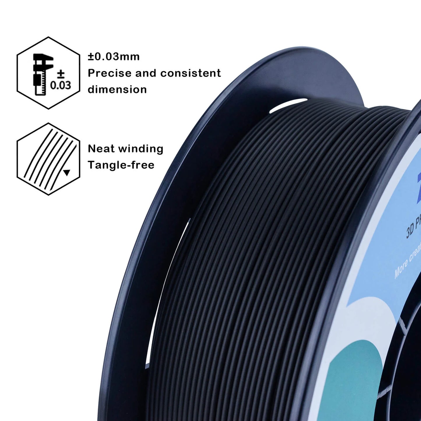 ZIRO Matte PLA Filament 1.75mm, Black