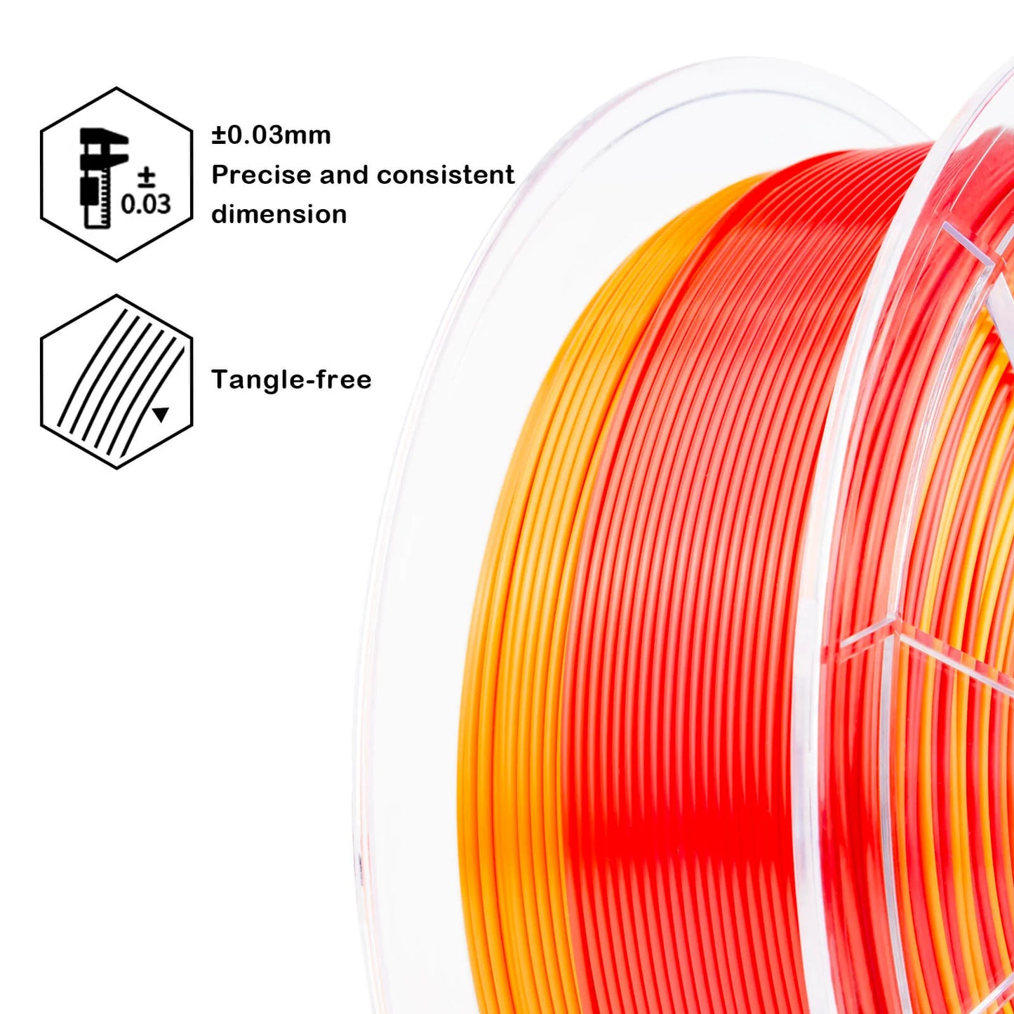 ZIRO Gradient Silk PLA Filament 1.75mm, Passionate