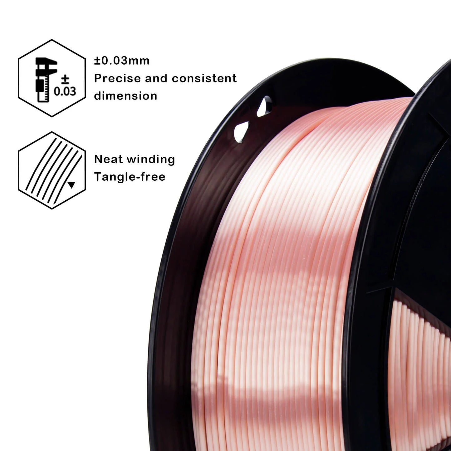 ZIRO Silk PLA Filament 1.75mm, Rose Gold
