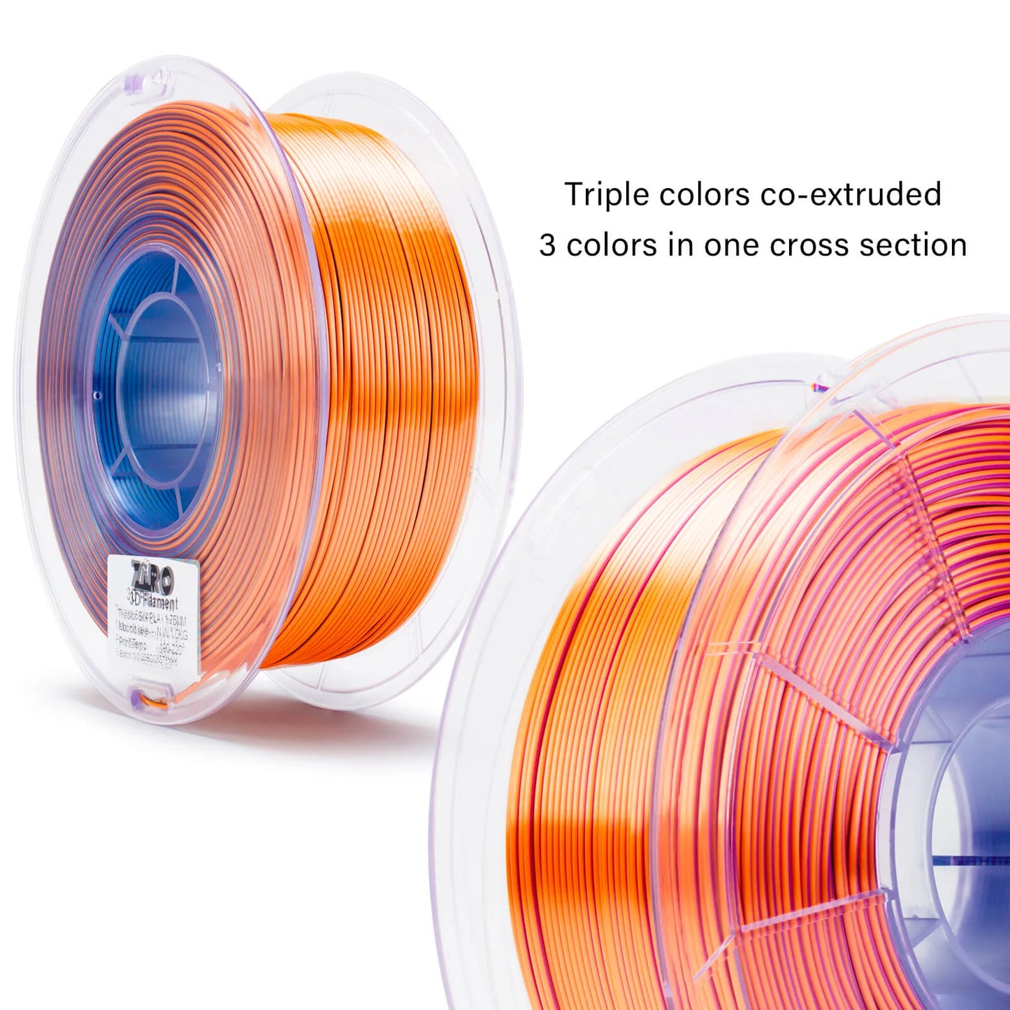 ZIRO Tri-color Silk PLA Filament 1.75mm, Moonlit Lake