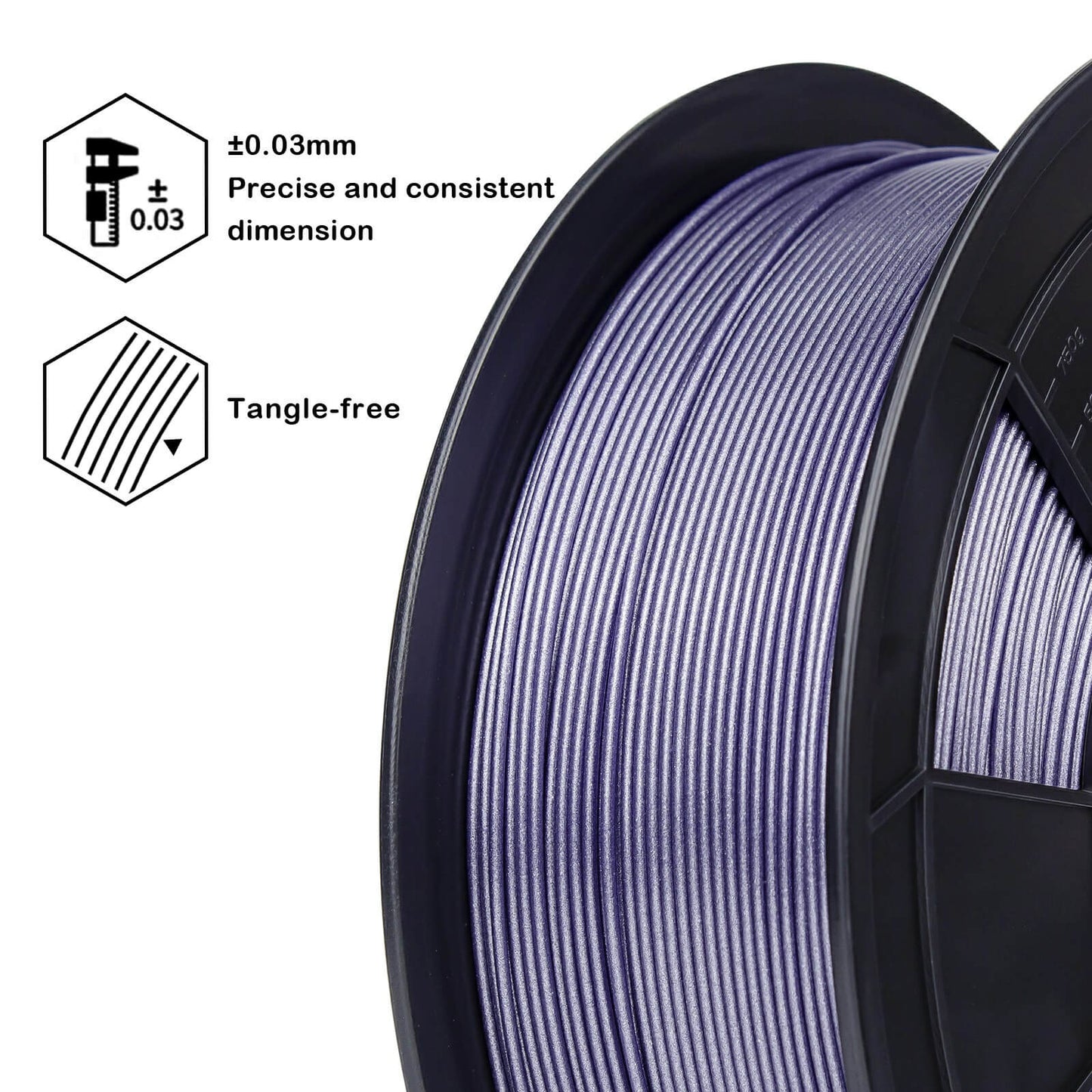 ZIRO Glitter Diamond PLA Filament 1.75mm, Lavender