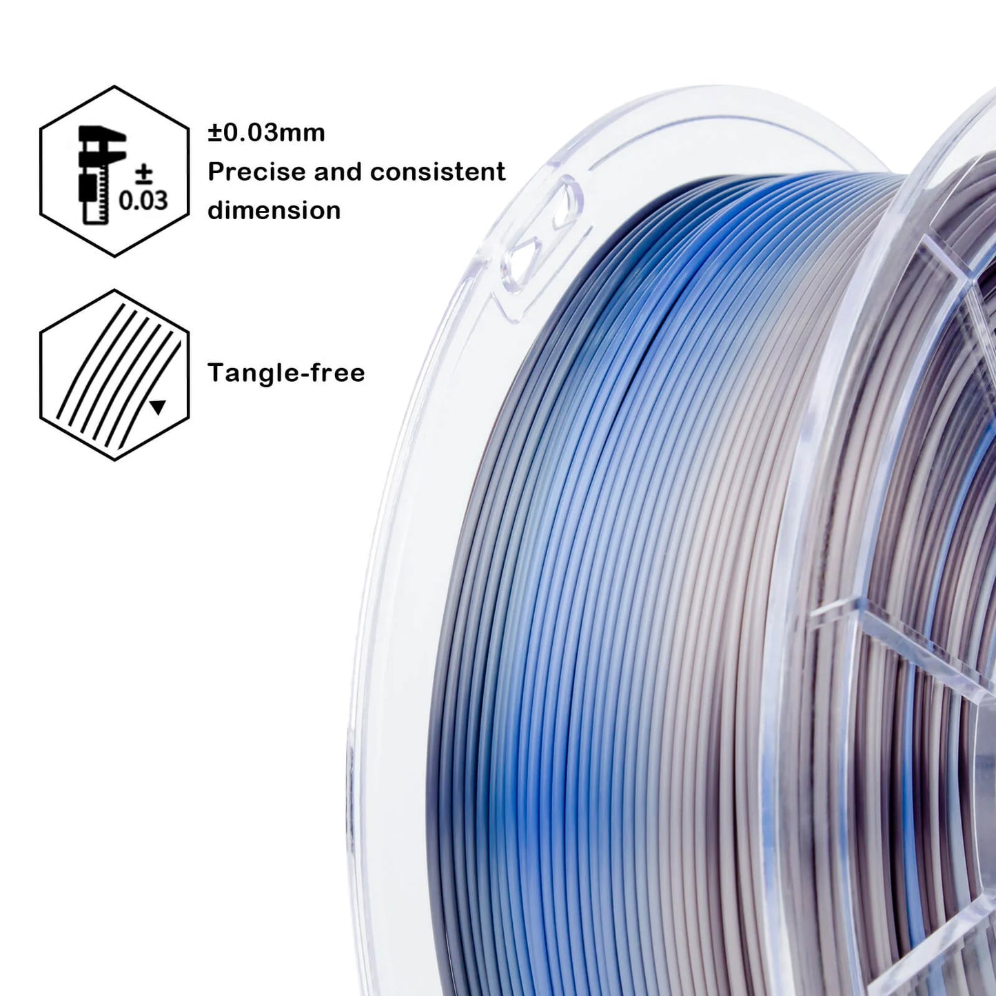 ZIRO Gradient Silk PLA Filament 1.75mm, Steady
