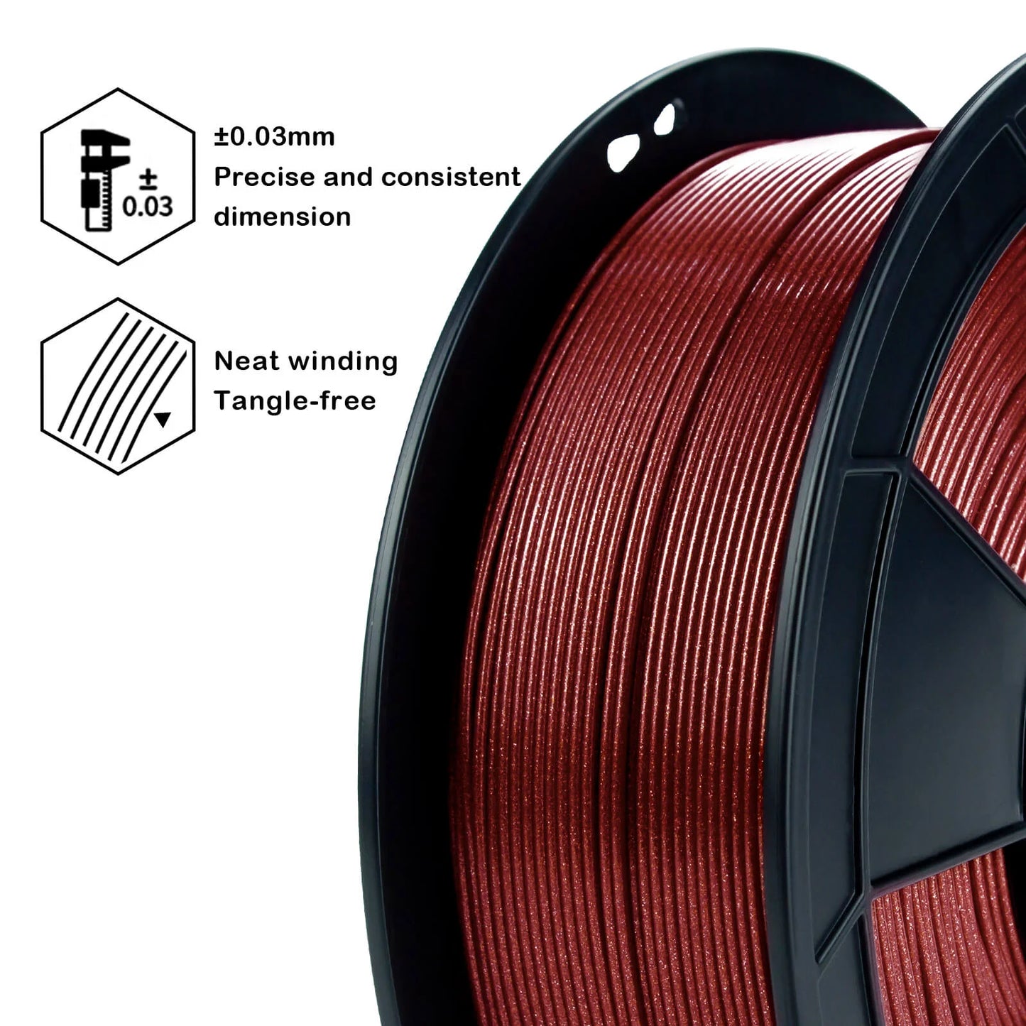 ZIRO Glitter Diamond PLA Filament 1.75mm, Red