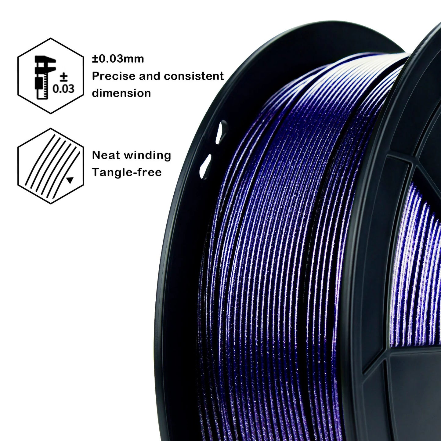 ZIRO Glitter Diamond PLA Filament 1.75mm, Blue