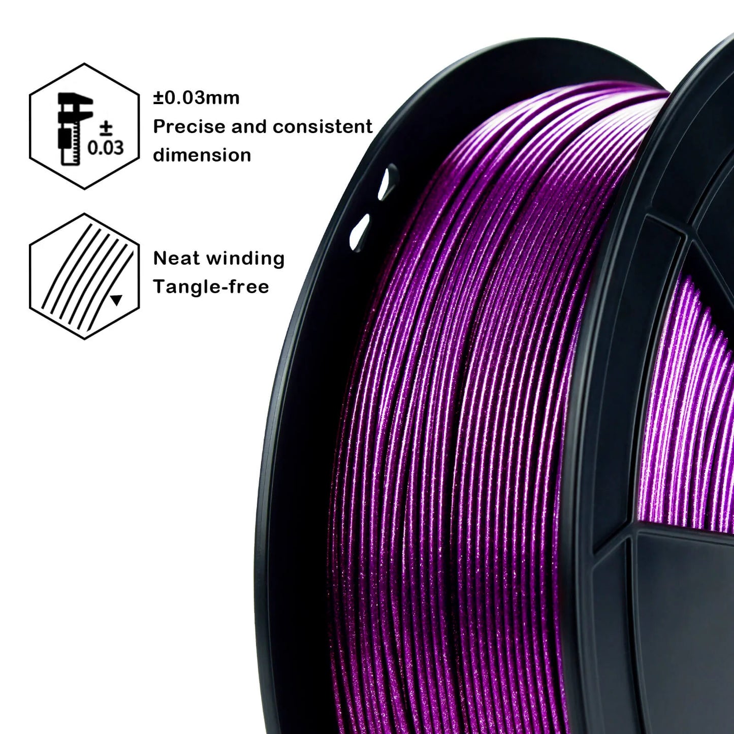 ZIRO Glitter Diamond PLA Filament 1.75mm, Purple