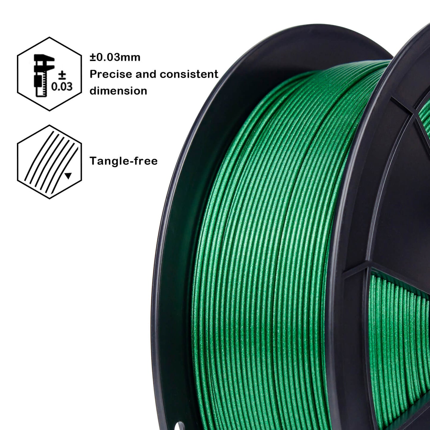 ZIRO Glitter Diamond PLA Filament 1.75mm, Emerald Green