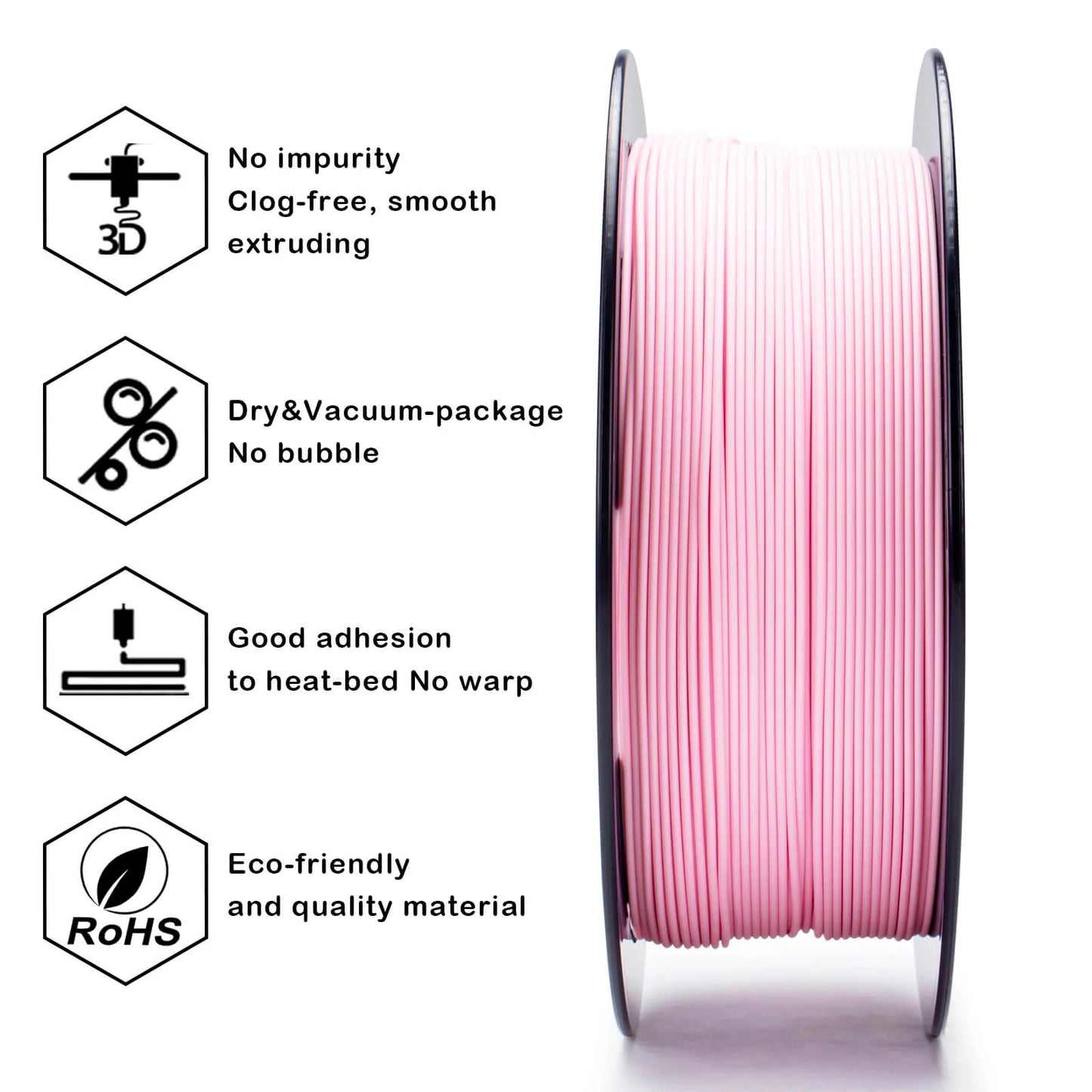 ZIRO Matte PLA Filament 1.75mm, Pastel Pink