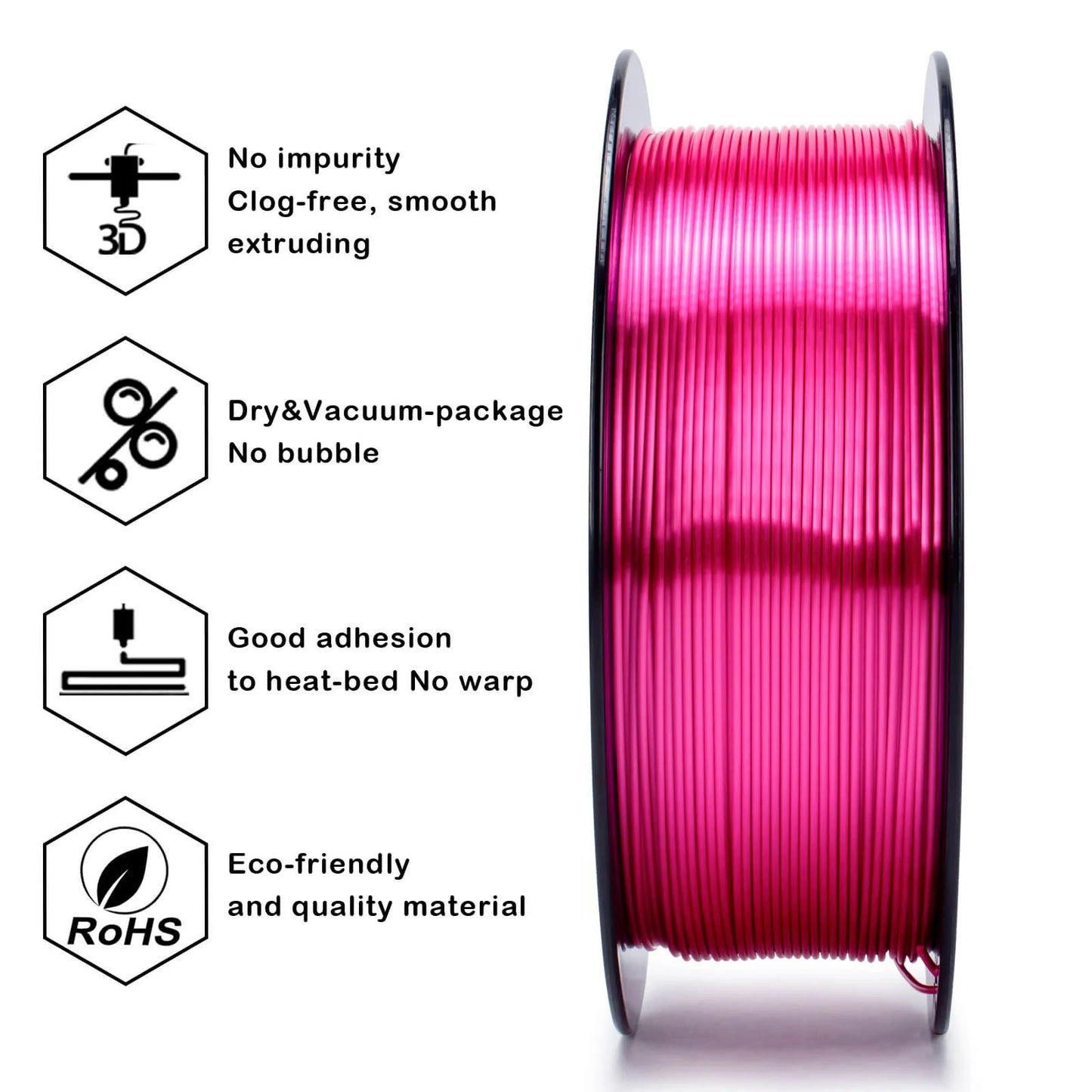 ZIRO Silk PLA Filament 1.75mm, Rose