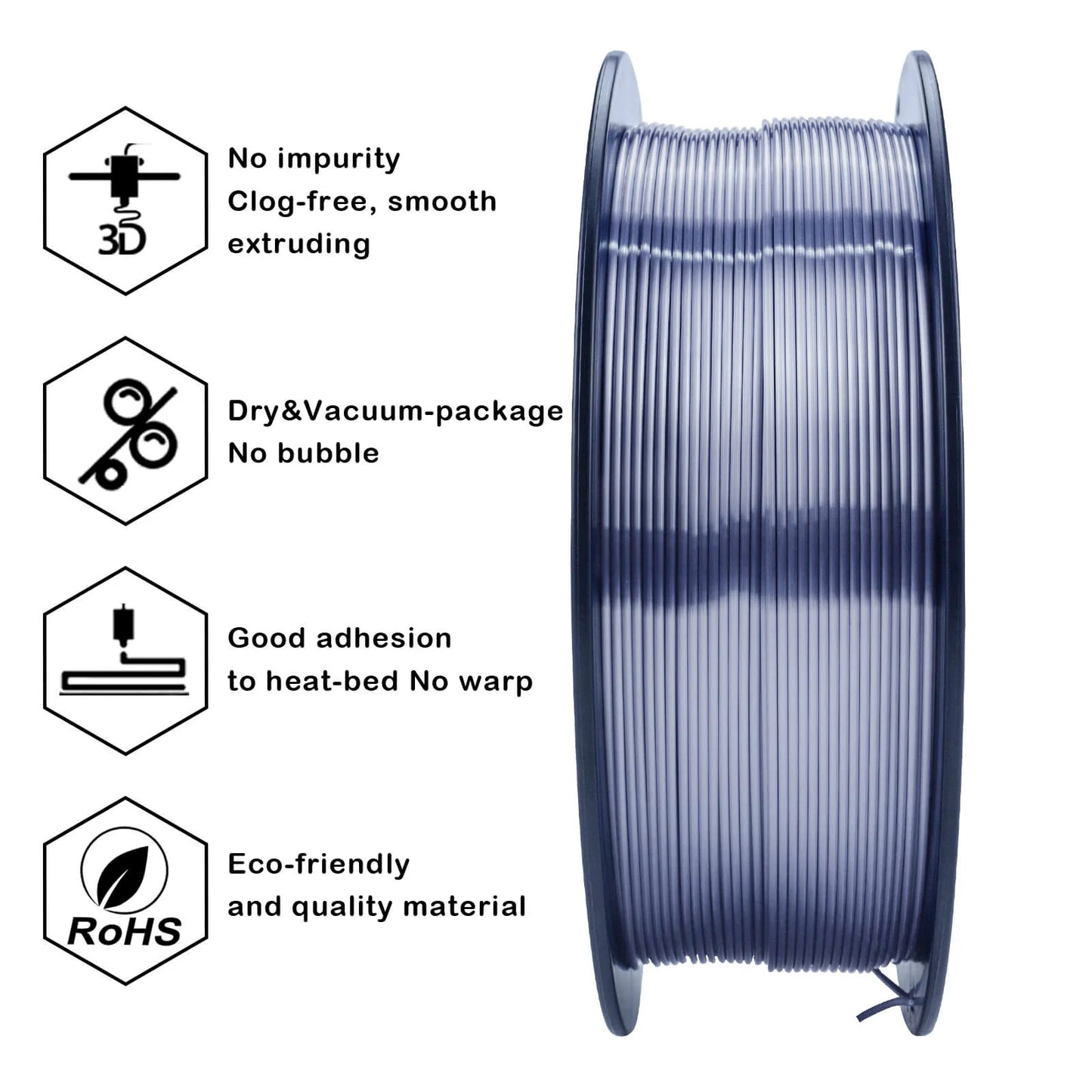 ZIRO Silk PLA Filament 1.75mm, Silver Gray