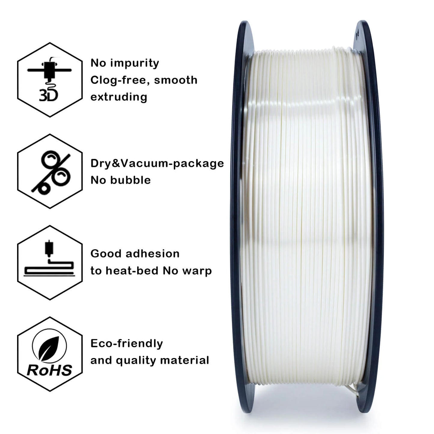 ZIRO Silk PLA Filament 1.75mm, White