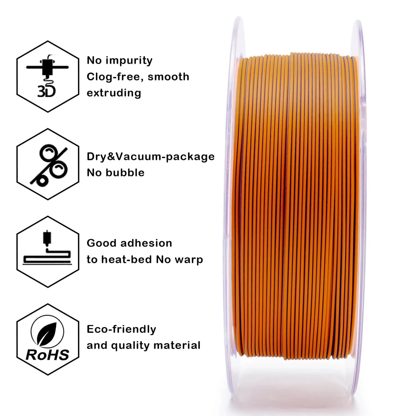 ZIRO Tri-color Matte PLA Filament 1.75mm, Rusted Jungle