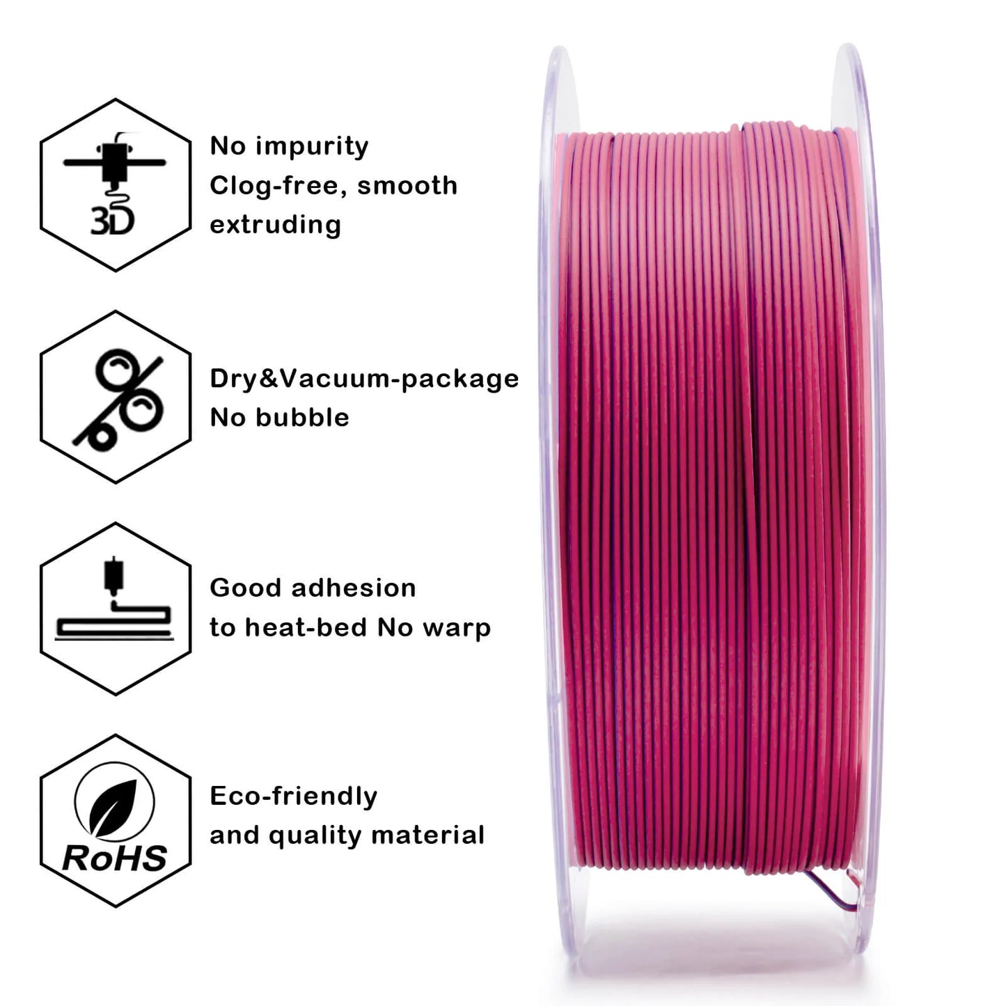 ZIRO Tri-color Matte PLA Filament 1.75mm, Frosted Berry