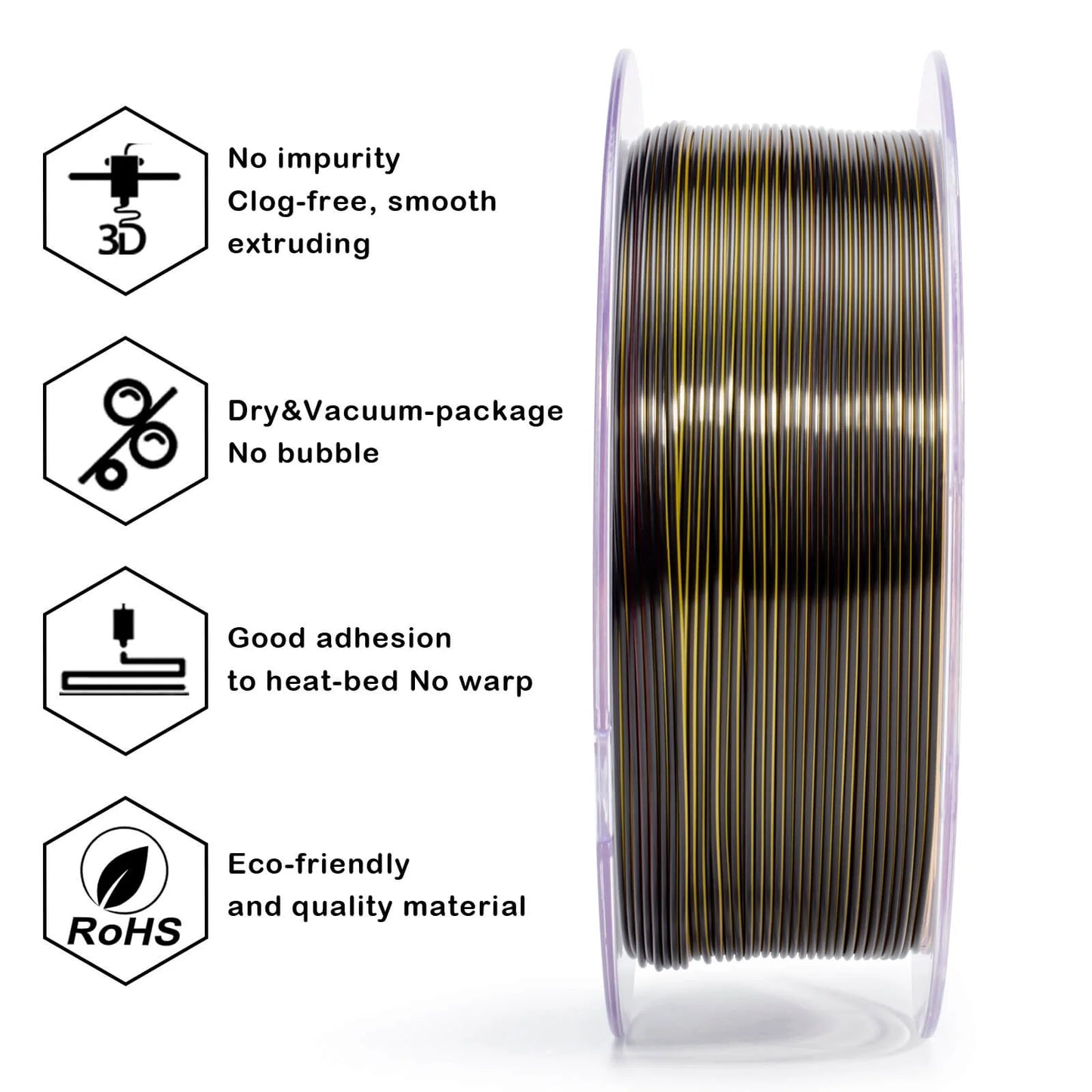 ZIRO Tri-color Silk PLA Filament 1.75mm, Steam Punk