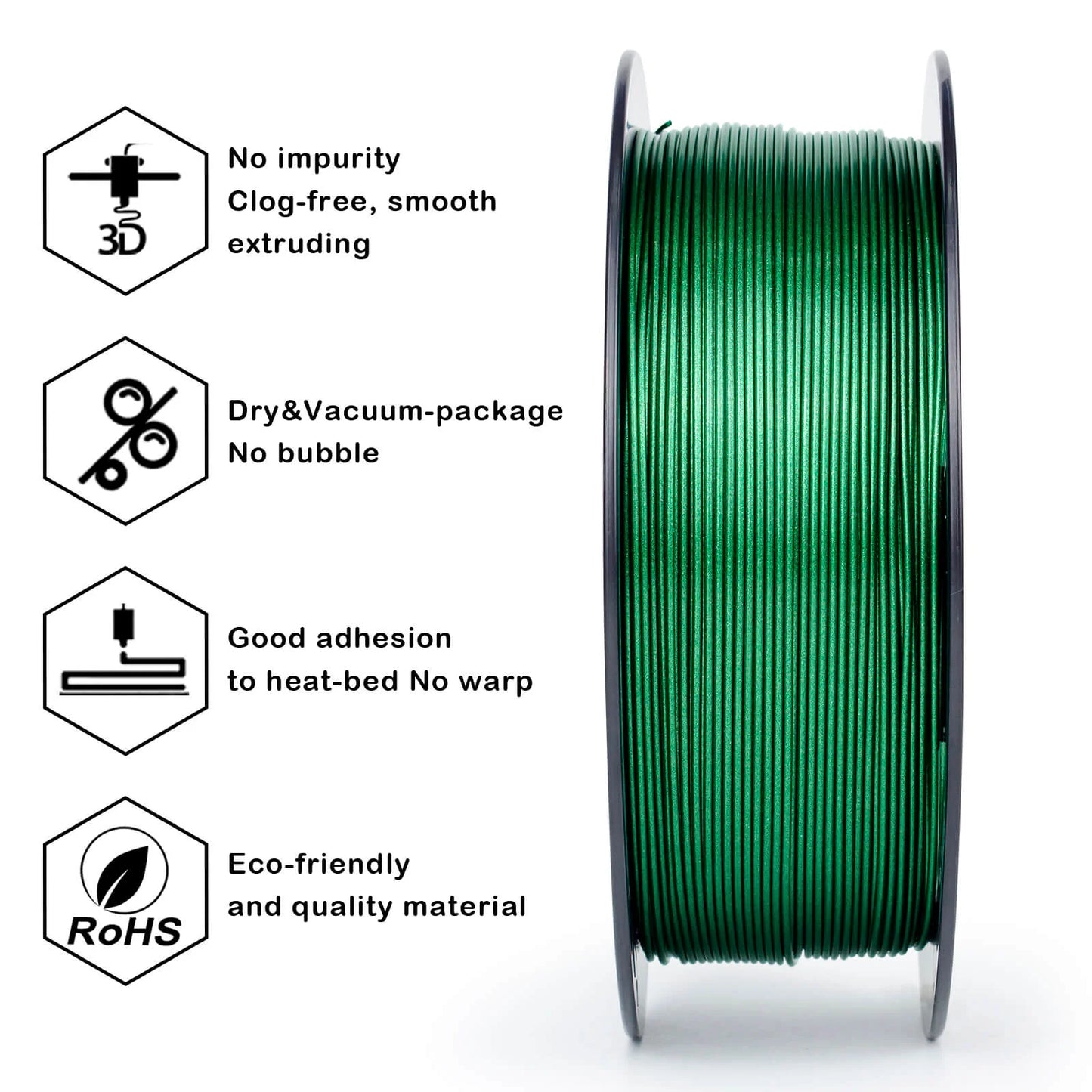 ZIRO Glitter Diamond PLA Filament 1.75mm, Emerald Green