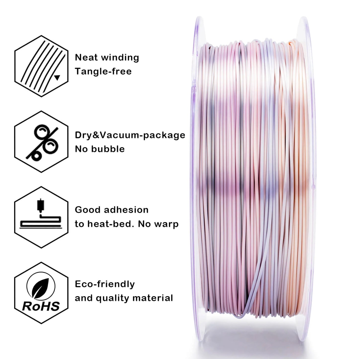 ZIRO Gradient Silk PLA Filament 1.75mm, Earth Tone
