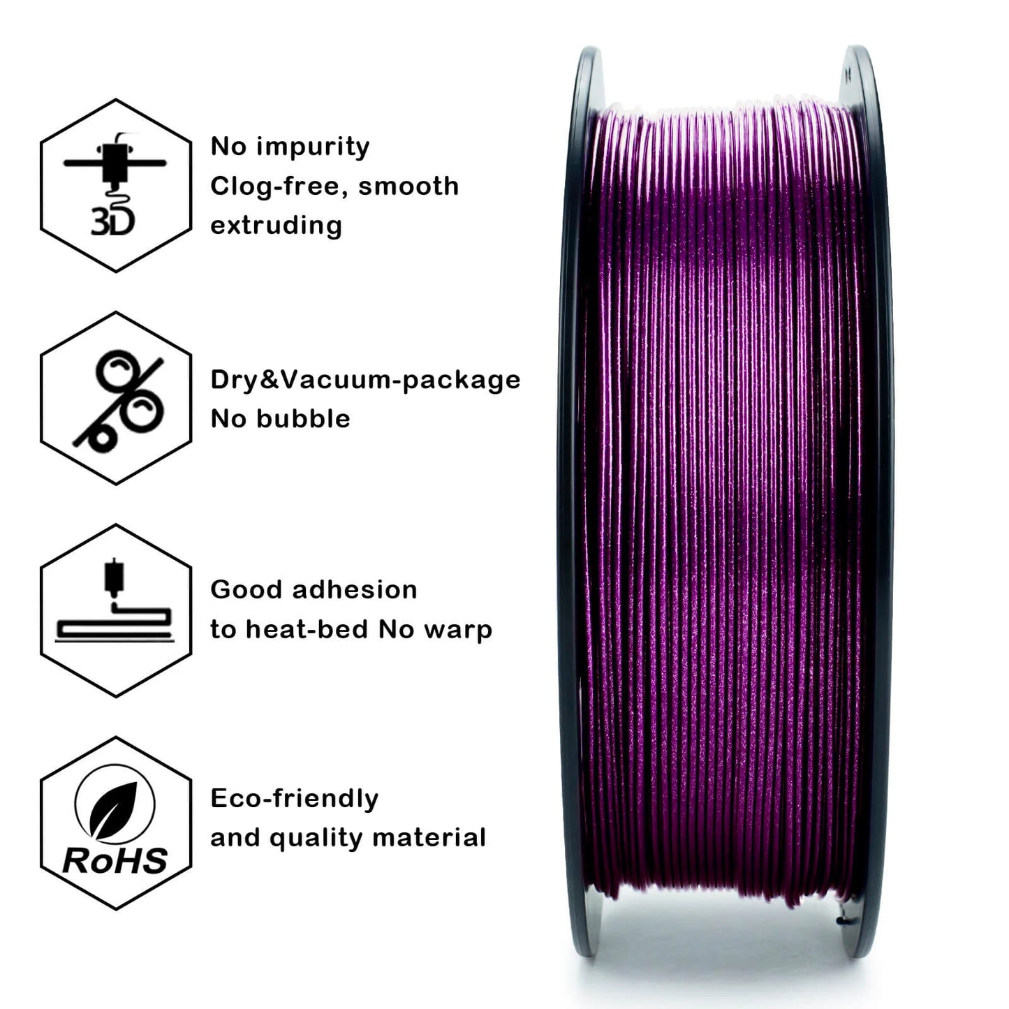 ZIRO Glitter Diamond PLA Filament 1.75mm, Purple