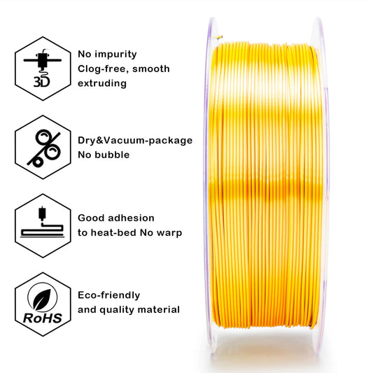ZIRO Tri-color Silk PLA Filament 1.75mm, Citrus Breeze