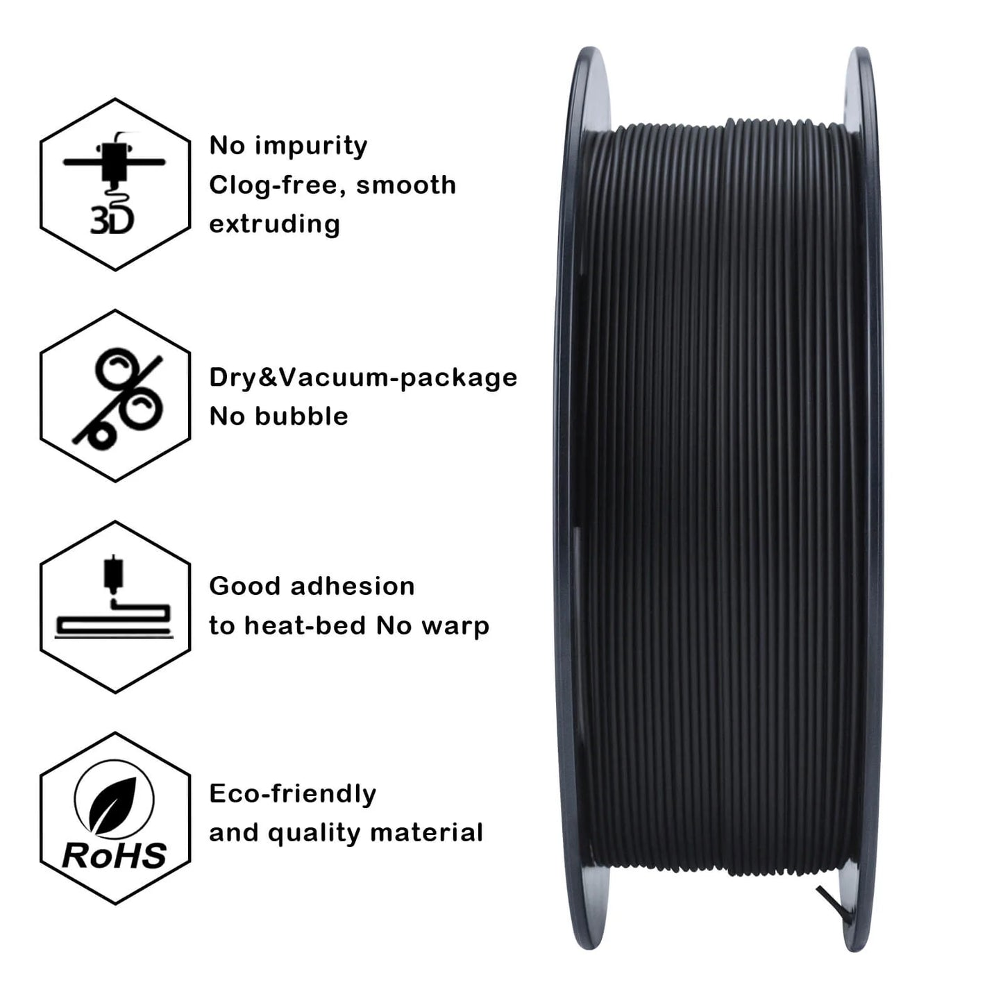 ZIRO Matte PLA Filament 1.75mm, Black