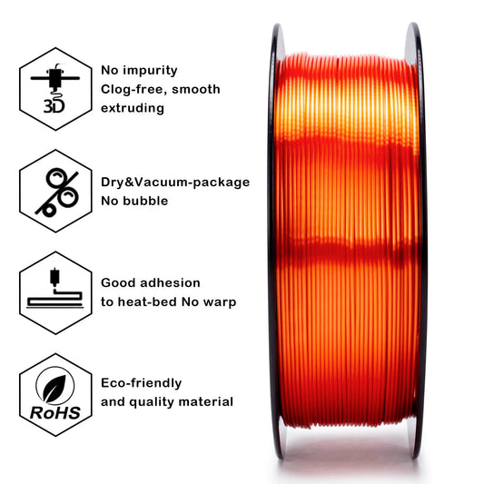ZIRO Silk PLA Filament 1.75mm, Orange