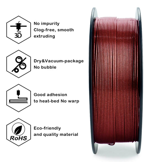 ZIRO Glitter Diamond PLA Filament 1.75mm, Red